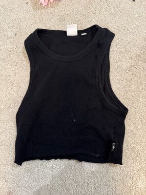 TNA Black Ribbed Scoop Tank